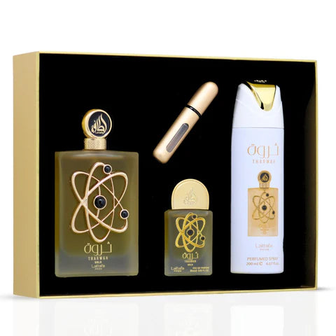 Lattafa Pride Tharwah Gold 3‑Piece Gift Set