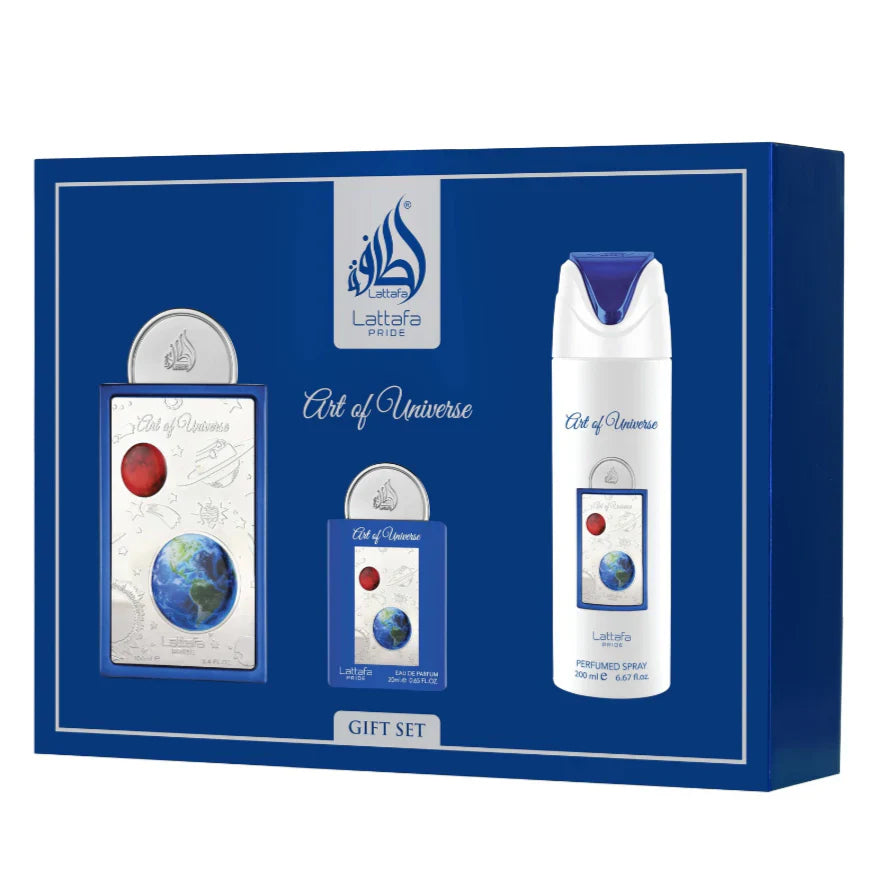 Lattafa Pride Art of Universe Gift Set – 100 ml + 20 ml + 200 ml Eau de Parfum