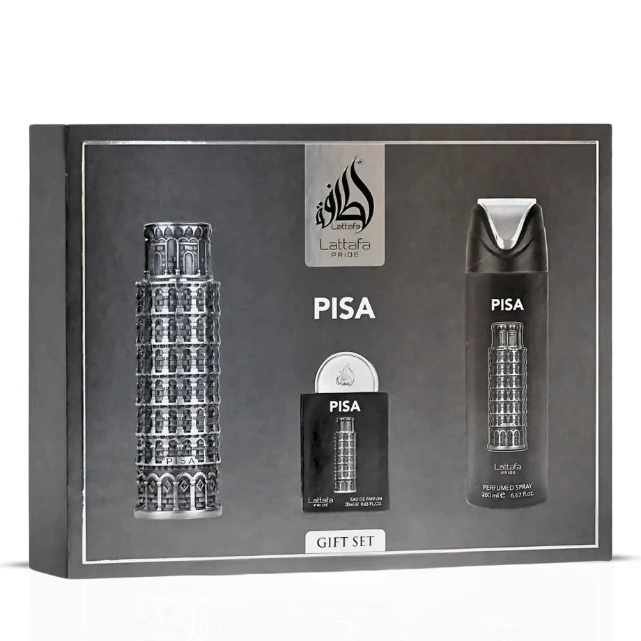 Lattafa Pride Pisa 3‑Piece Gift Set – Unisex Eau de Parfum