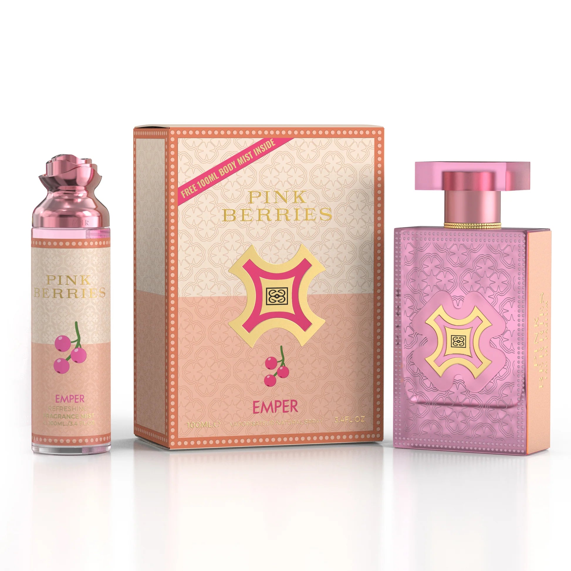 Emper Pink Berries Eau de Parfum 100 ml + FREE Body Mist 100 ml